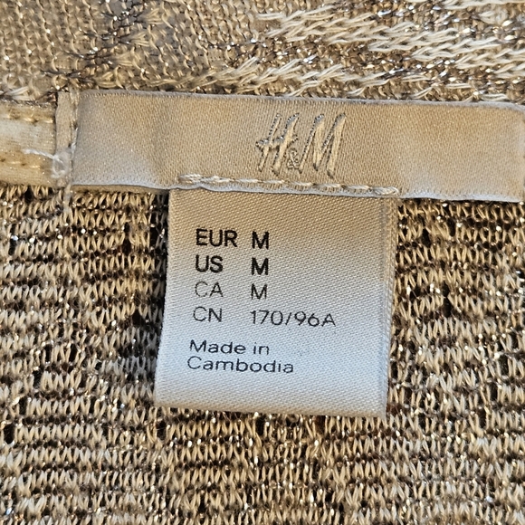 H&M 2-piece Set Peplum Tank and Crop Cardigan Gray Silver Glittery M EUC GLAM - Picture 13 of 14